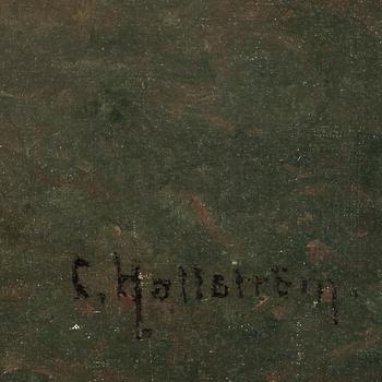 CARL HALLSTRÖM, olja på duk, signerad.