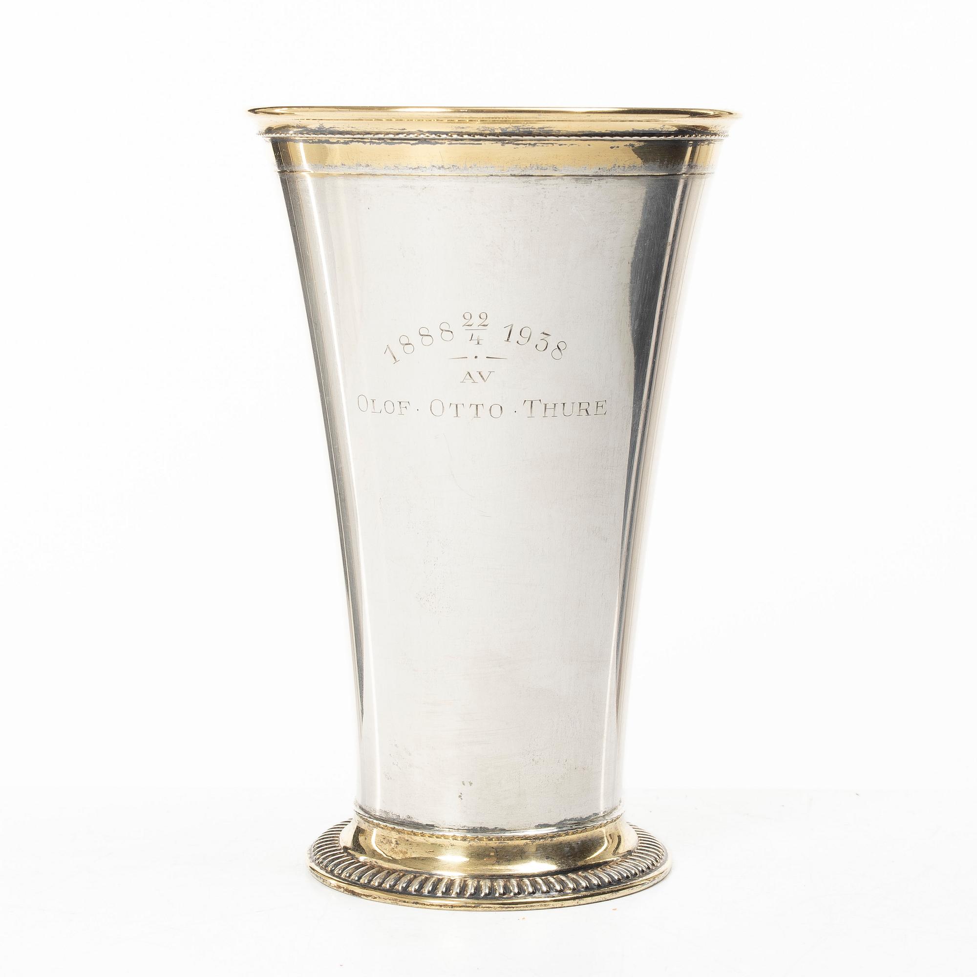 C.G. Hallberg, Beaker, silver, Stockholm 1937.