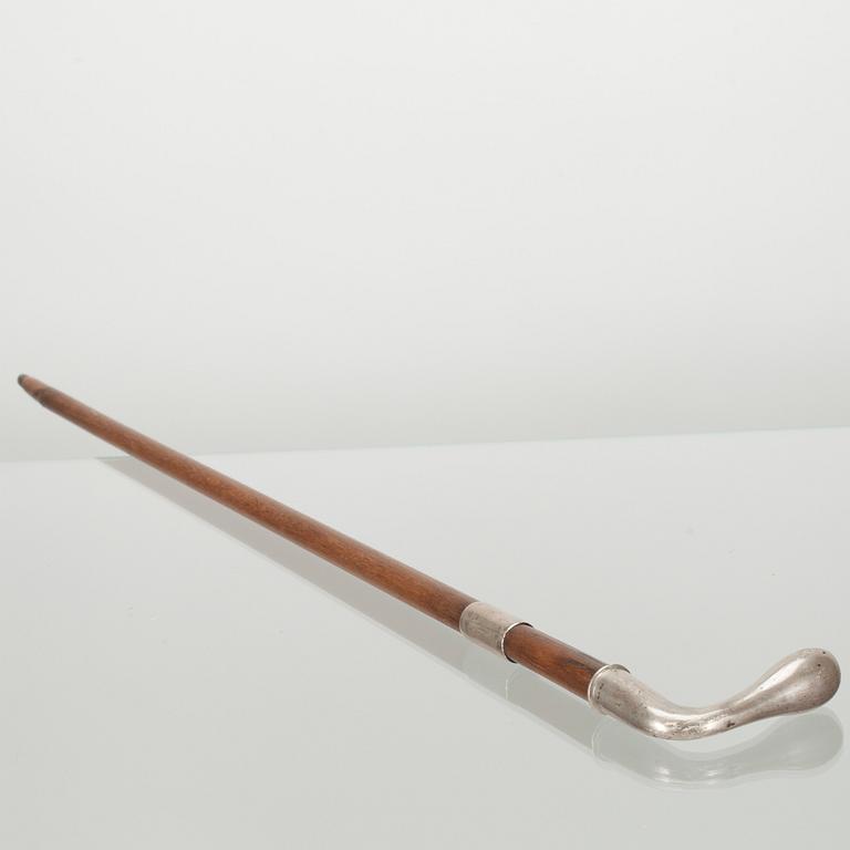 SPATSERKÄPP, grepp i silver, Helsingfors 1920.