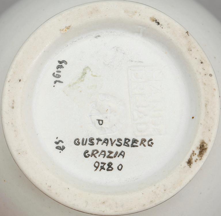 VAS, stengods, "Grazia", Stig Lindberg, Gustavsberg, 1900-talets mitt, signerad.