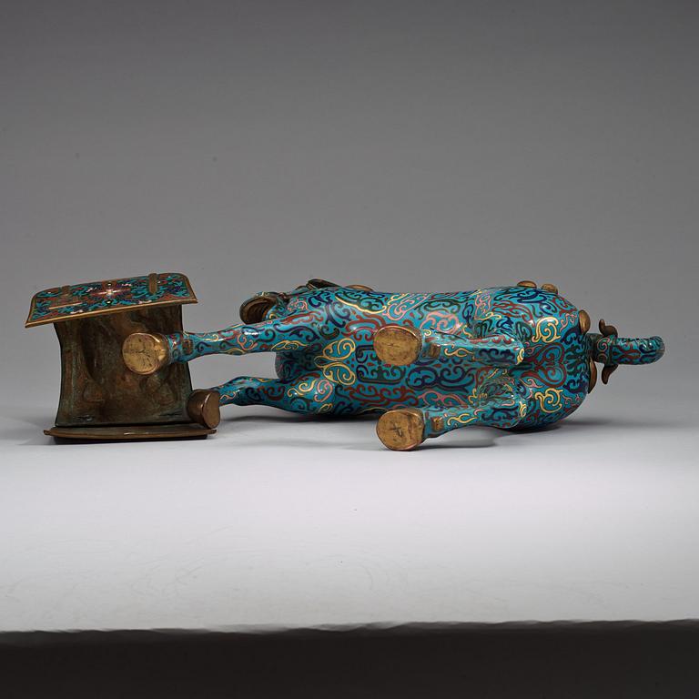 A pair of Chinese cloisonné figures of horses, presumably early 20th Century.