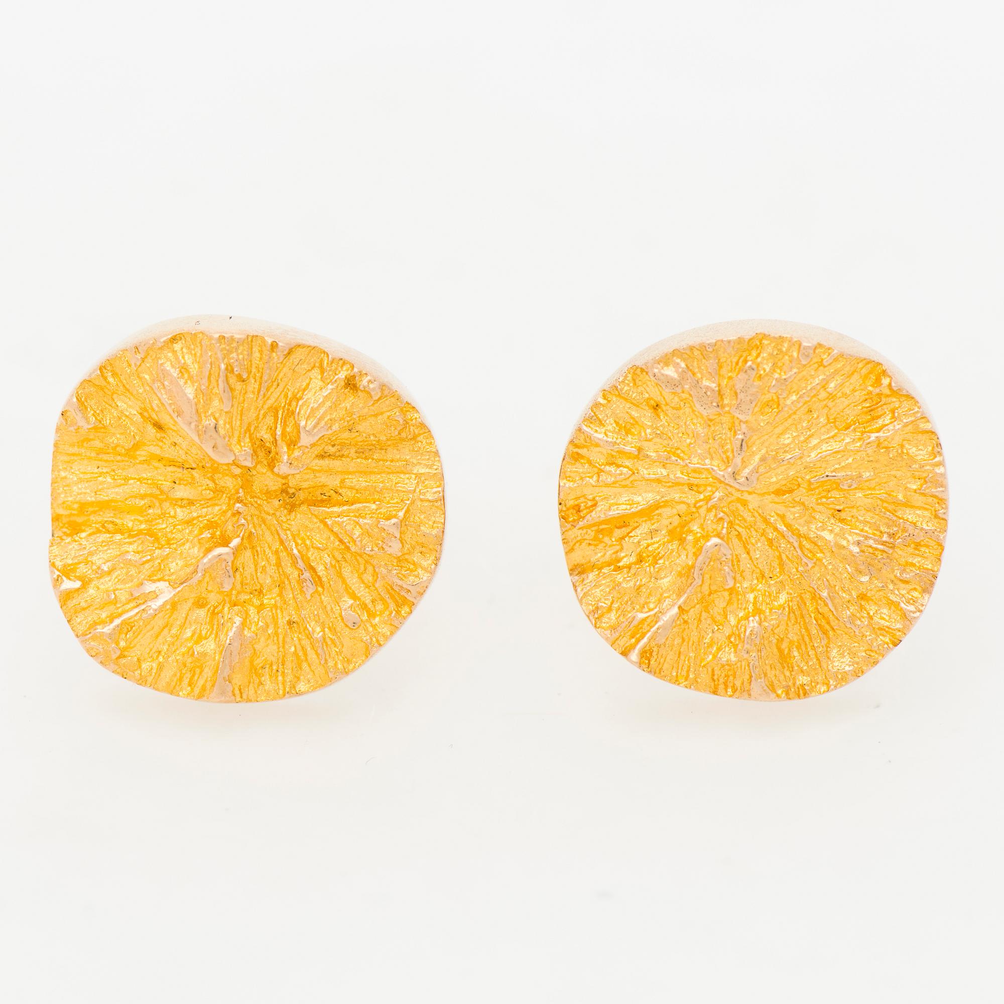 BJÖRN WECKSTRÖM, KALVOSINNAPIT, "Pirunpyörät", 14K kultaa. Lapponia 1970.