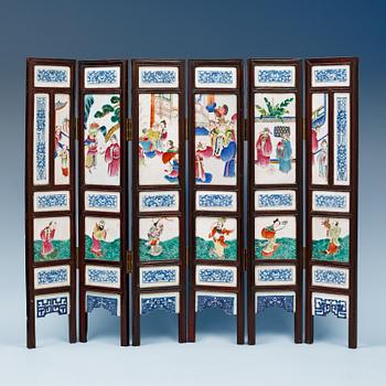 A six fold screen, Qing dynasty, 19th Century.