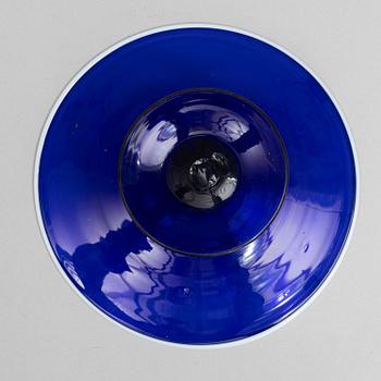 A Swedish or Norwegian cobalt glass tazza, 19th century.