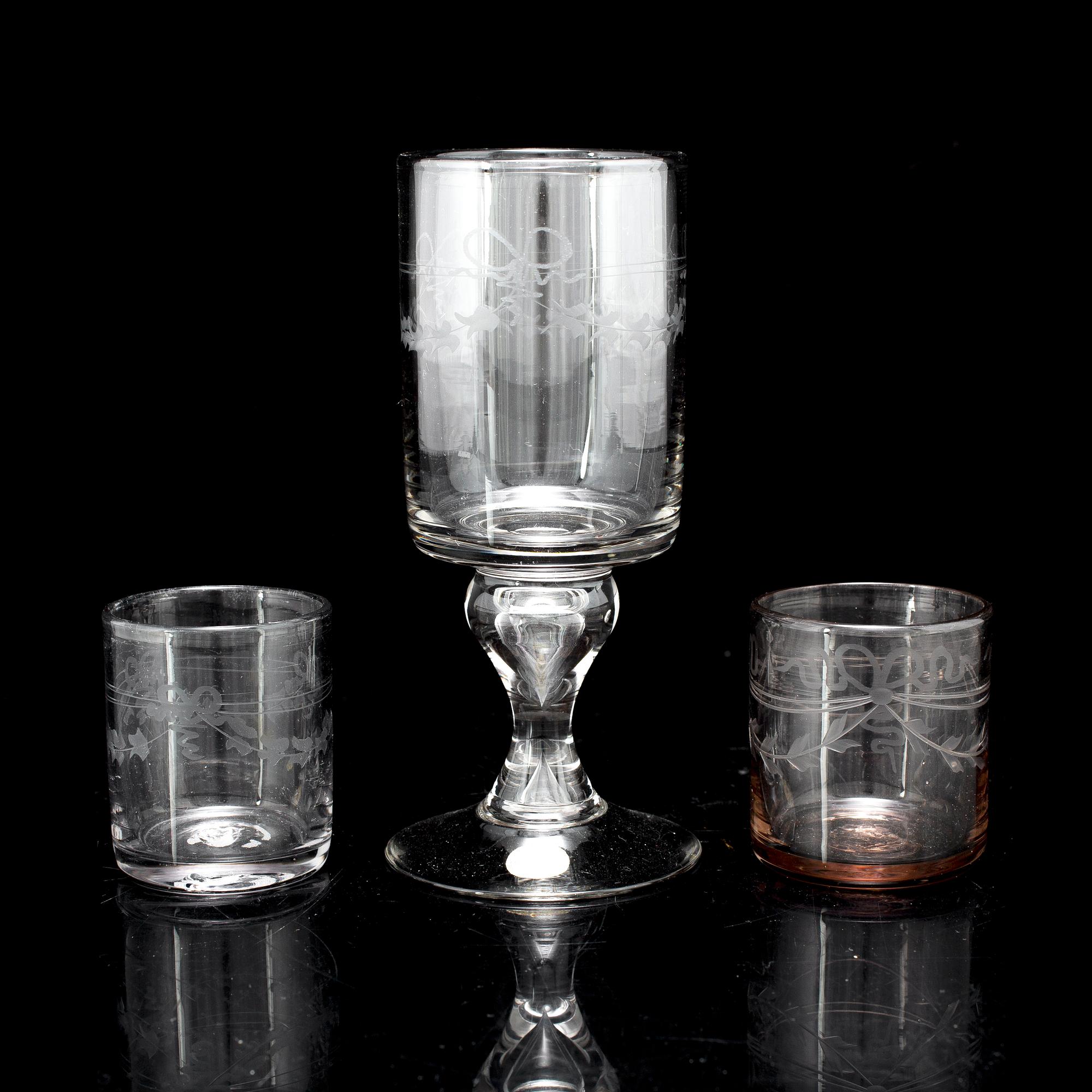 GLAS, 14 st, "Antik", Reijmyre Glasbruk.