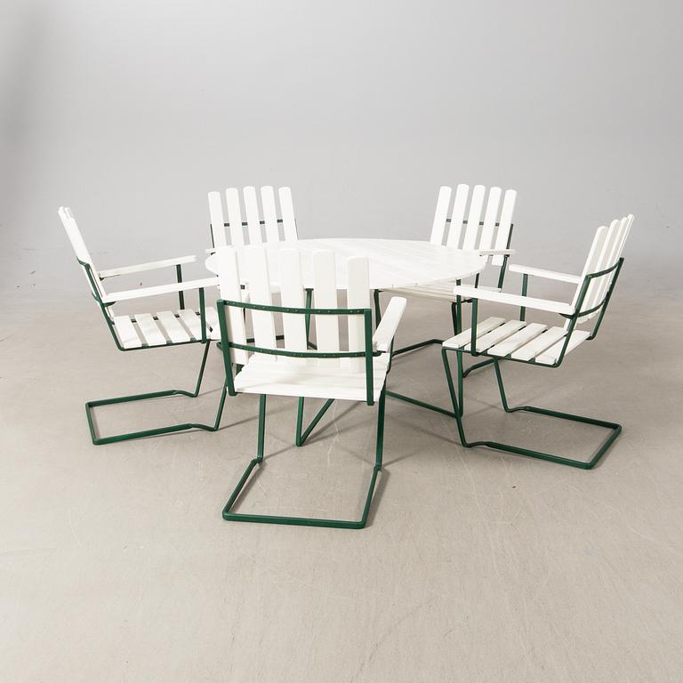 Arthur Lindqvist, garden group 6 parts, model 9A and model 2A, Grythyttan 20th century.