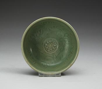 A celadon glazed bowl, Ming dynasty.