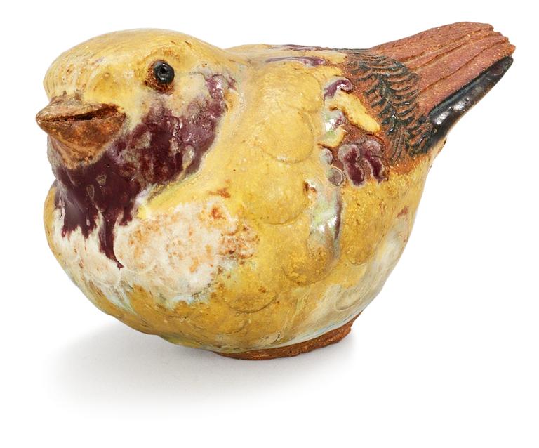 A Tyra Lundgren stoneware figure of a bird.