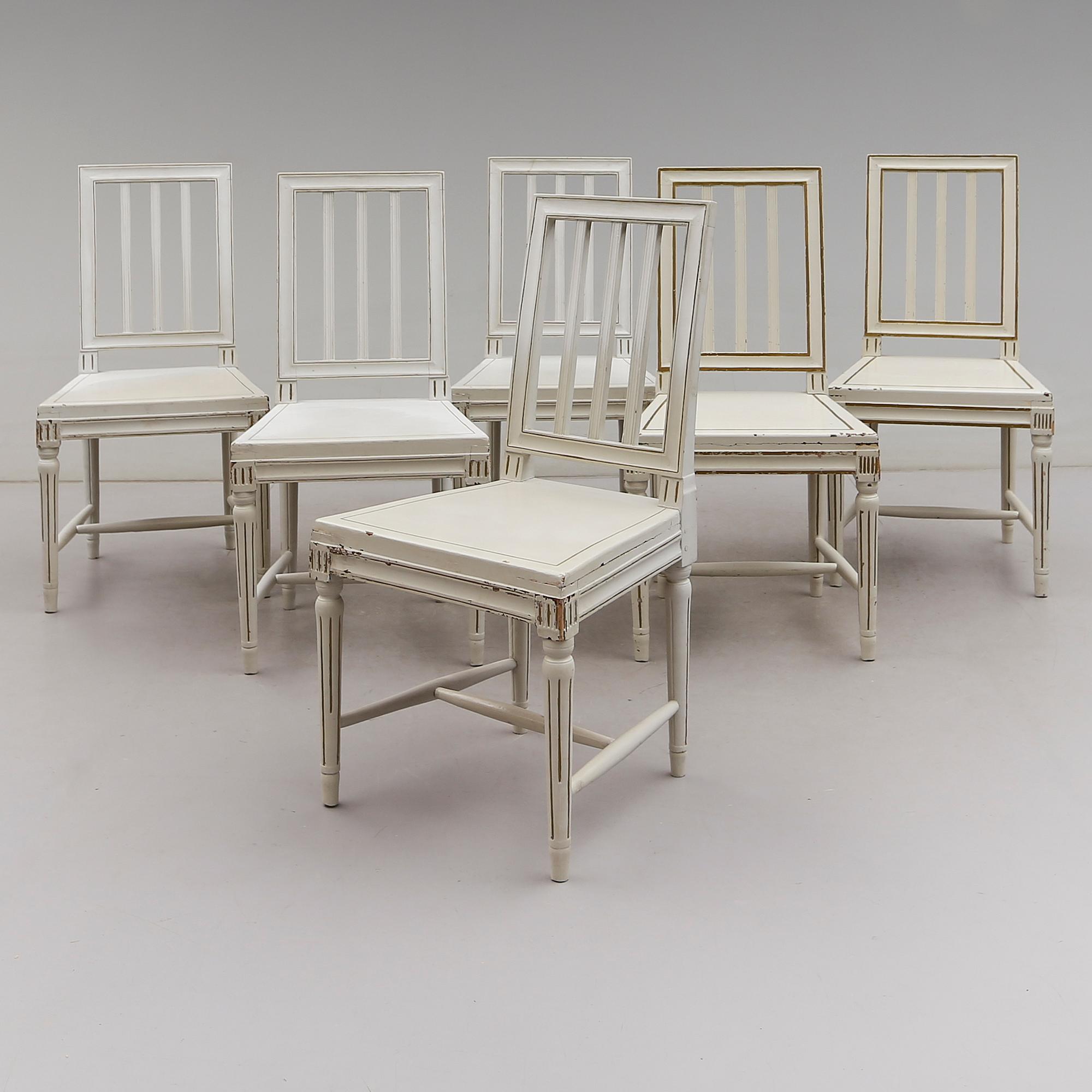 STOLAR, 6 st, sengustavianska, 1800-talets första hälft.