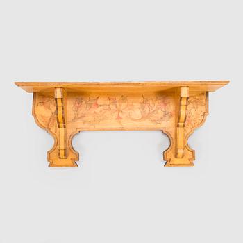Wall-mounted shelf, early 20th century.