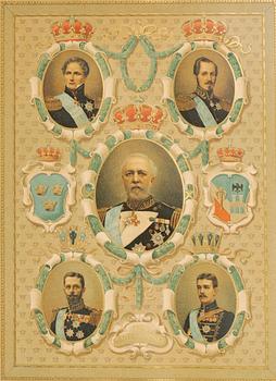 A pair of prints, Oscar II, circa 1900.