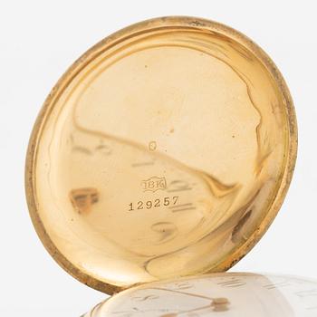 Pocket watch, 18K gold, hunter, 49,5 mm.