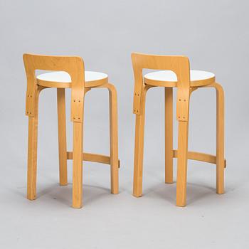 Alvar Aalto, barstolar, 2 st, modell K65, Artek 1997.