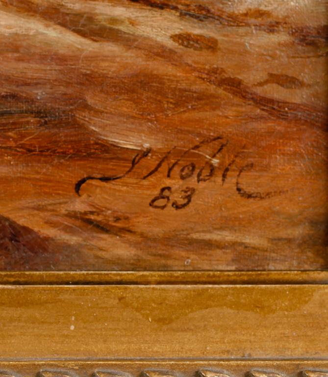 OKÄND KONSTNÄR, olja på duk, signerad S Noble, England, 1800-tal.