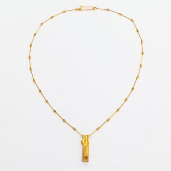 Björn Weckström, A 14K gold necklace "Faro" with a citrine. Lapponia 1983.