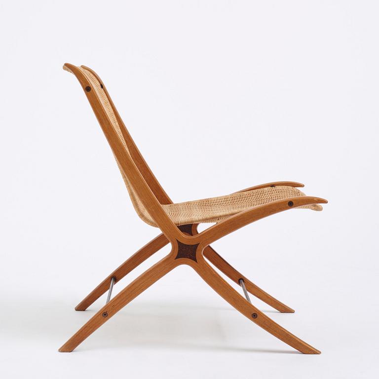 Peter Hvidt & Orla Mølgaard Nielsen, an easy chair,  'model 6103 X-chair', Fritz Hansen, Denmark 1960s.