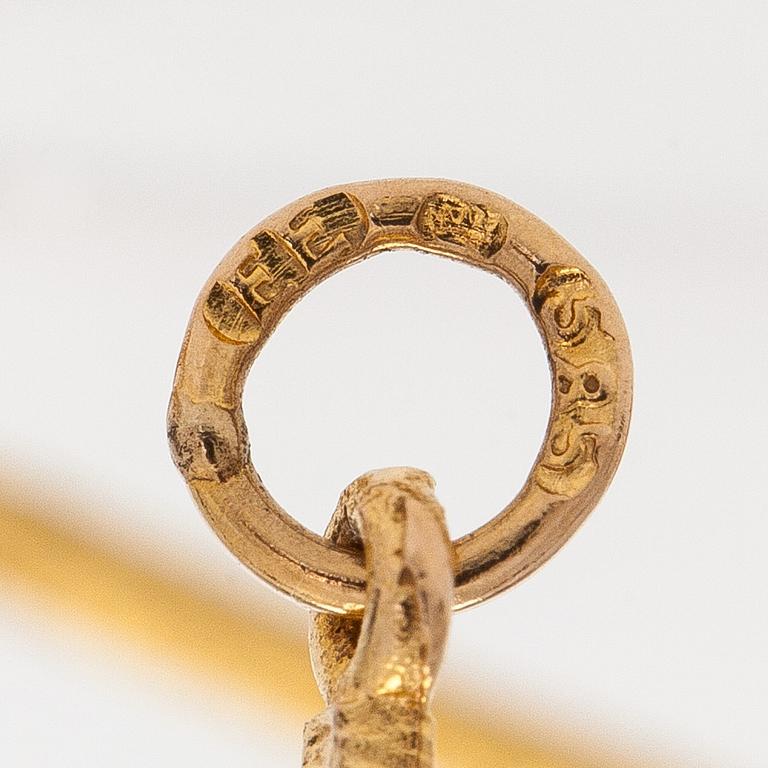 Esko Raitanen, collier, armband och örhängen, 14K guld, Helsingfors 1972.