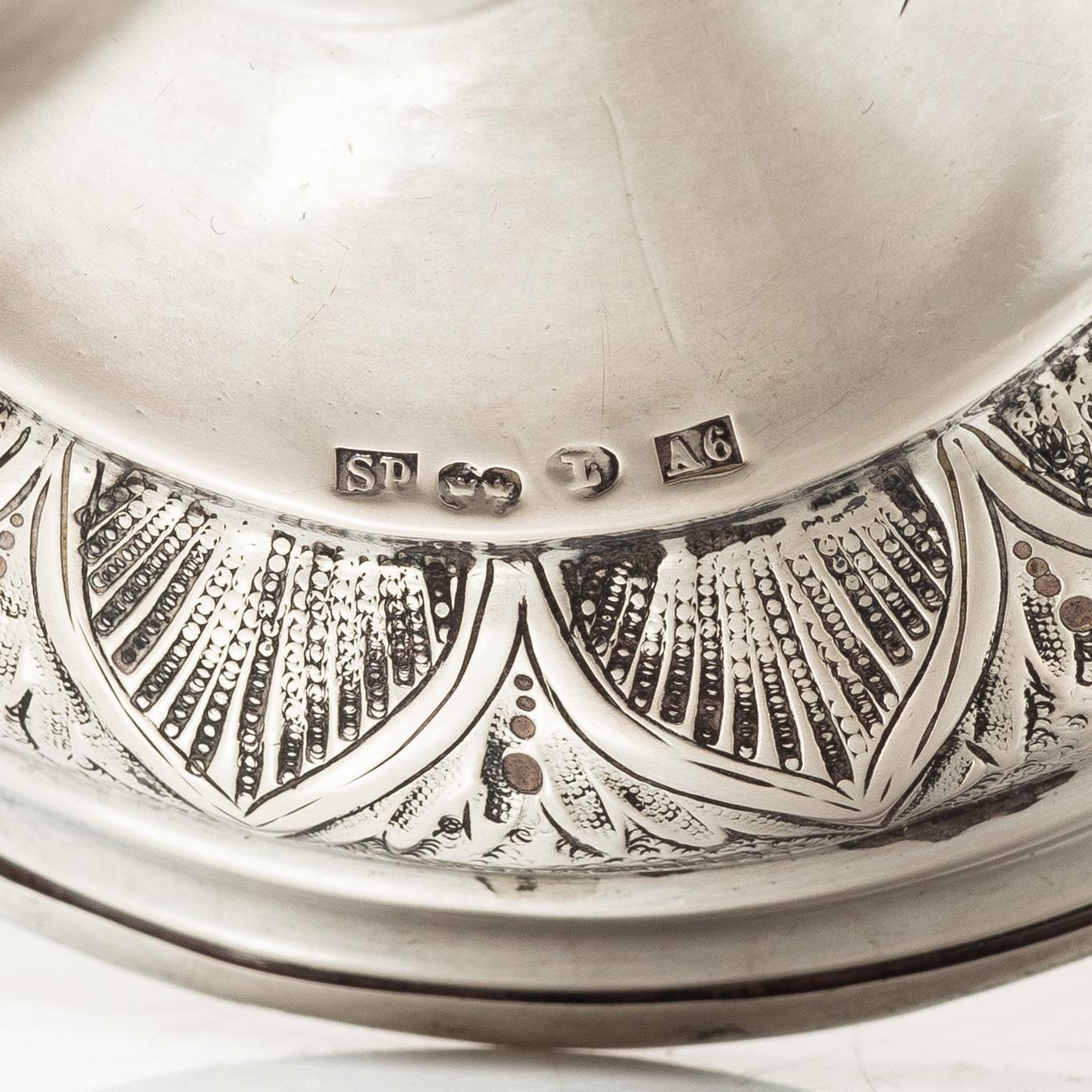 Samuel Pettersson, a pair of silver candlesticks, Linköping, 1879.