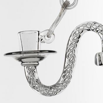 Elis Bergh, kandelabrar, ett par, glas, Strömbergshyttan, 1940-50-tal.