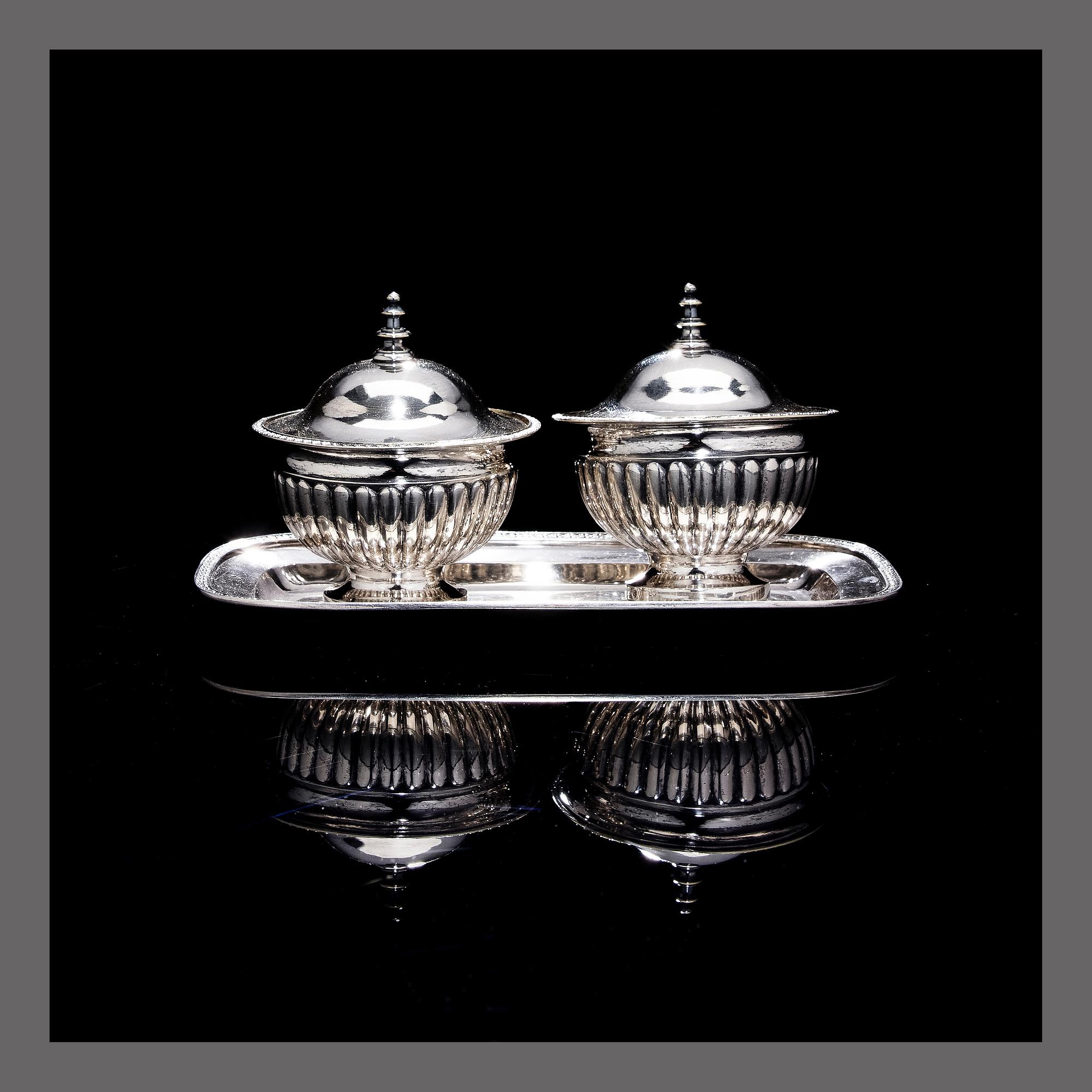 GELÉSKÅLAR, ETT PAR, silver. Anders Lundqvist, Stockholm 1817.
