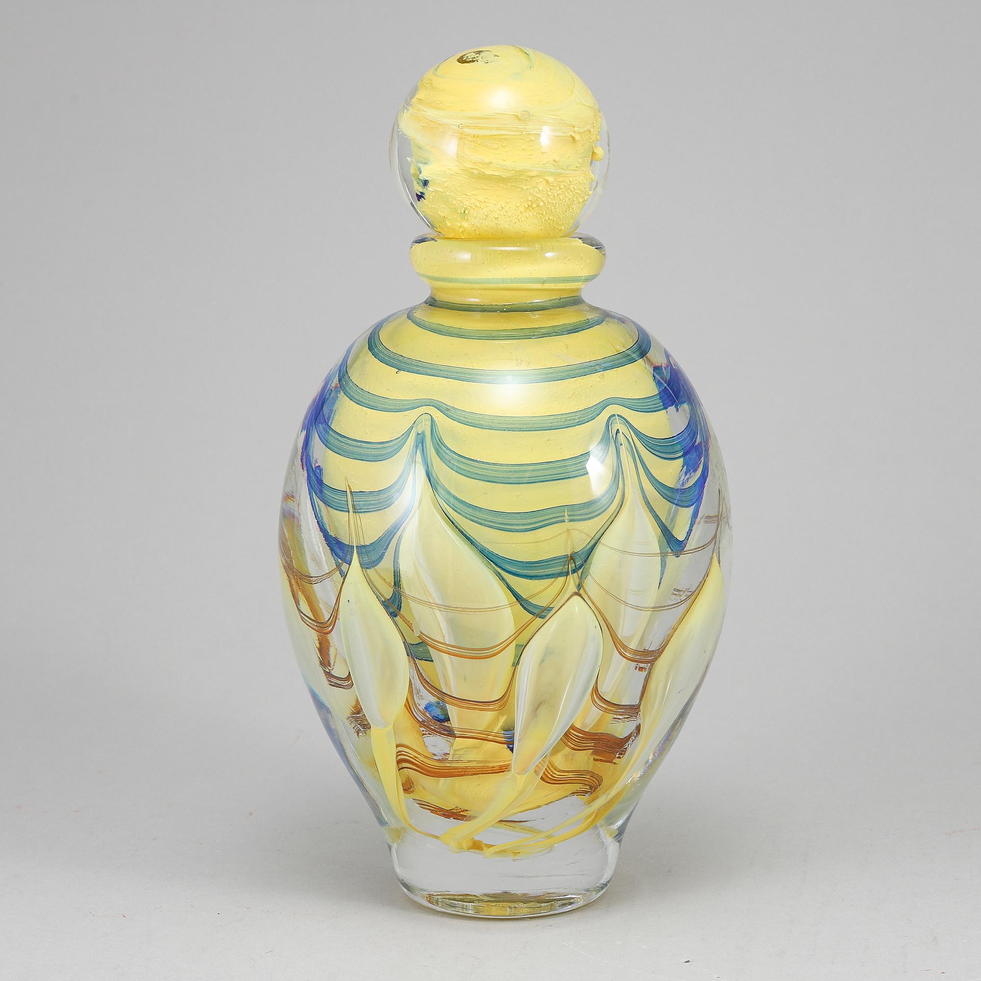 A Jean claude Novaro bottle with stopper, signed and dated 1999.
