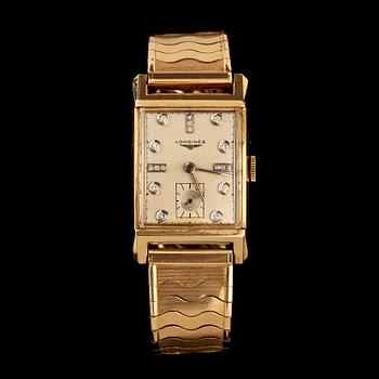 ARMBANDSUR, 14k guld samt 17 åttkantslipade diamanter. Vikt 40 g.