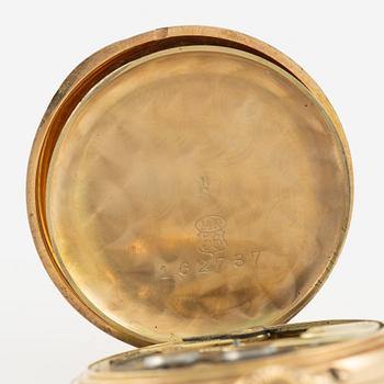 Pocket watch, 14K gold, hunter, 34 mm.