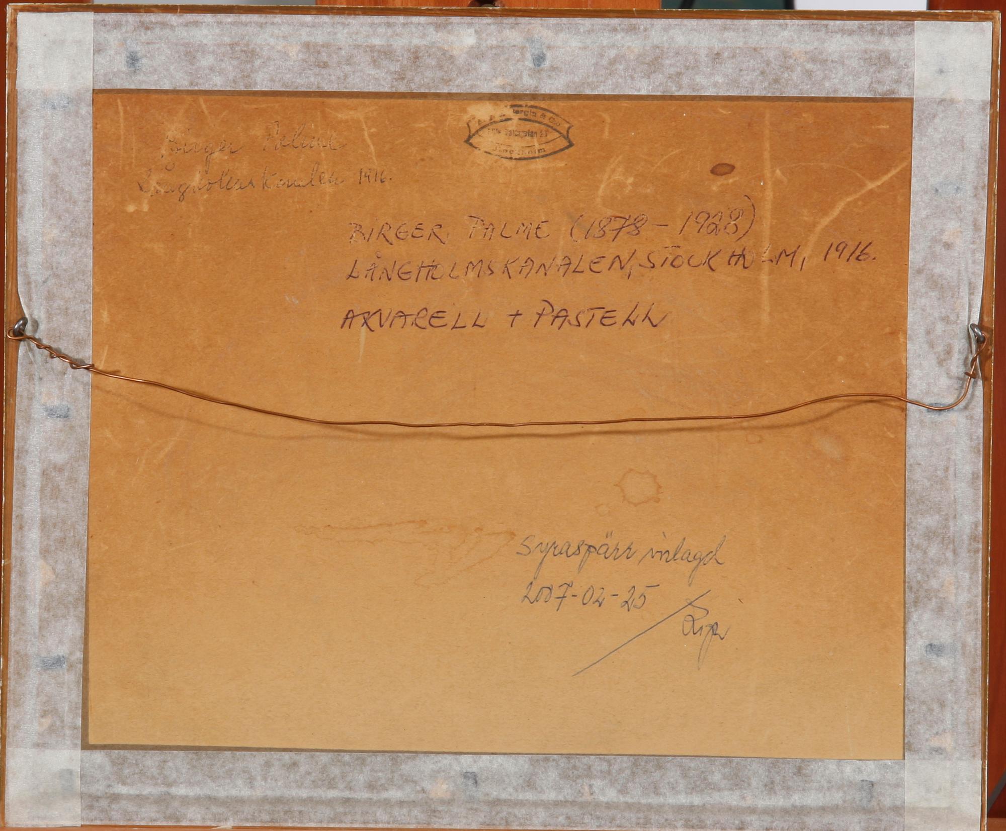 PALME, BIRGER. Blandteknik, sign. o dat -16?.