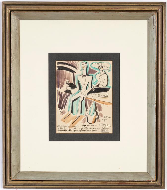 John Jon-And, blandteknik på papper, stämpelsignerad.