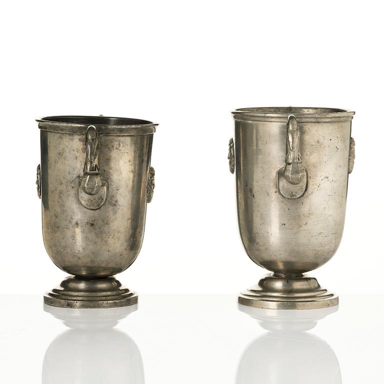 Nils Fougstedt, a set of two Swedish Grace vases, Herman Bergman art foundry, Stockholm, 1930.