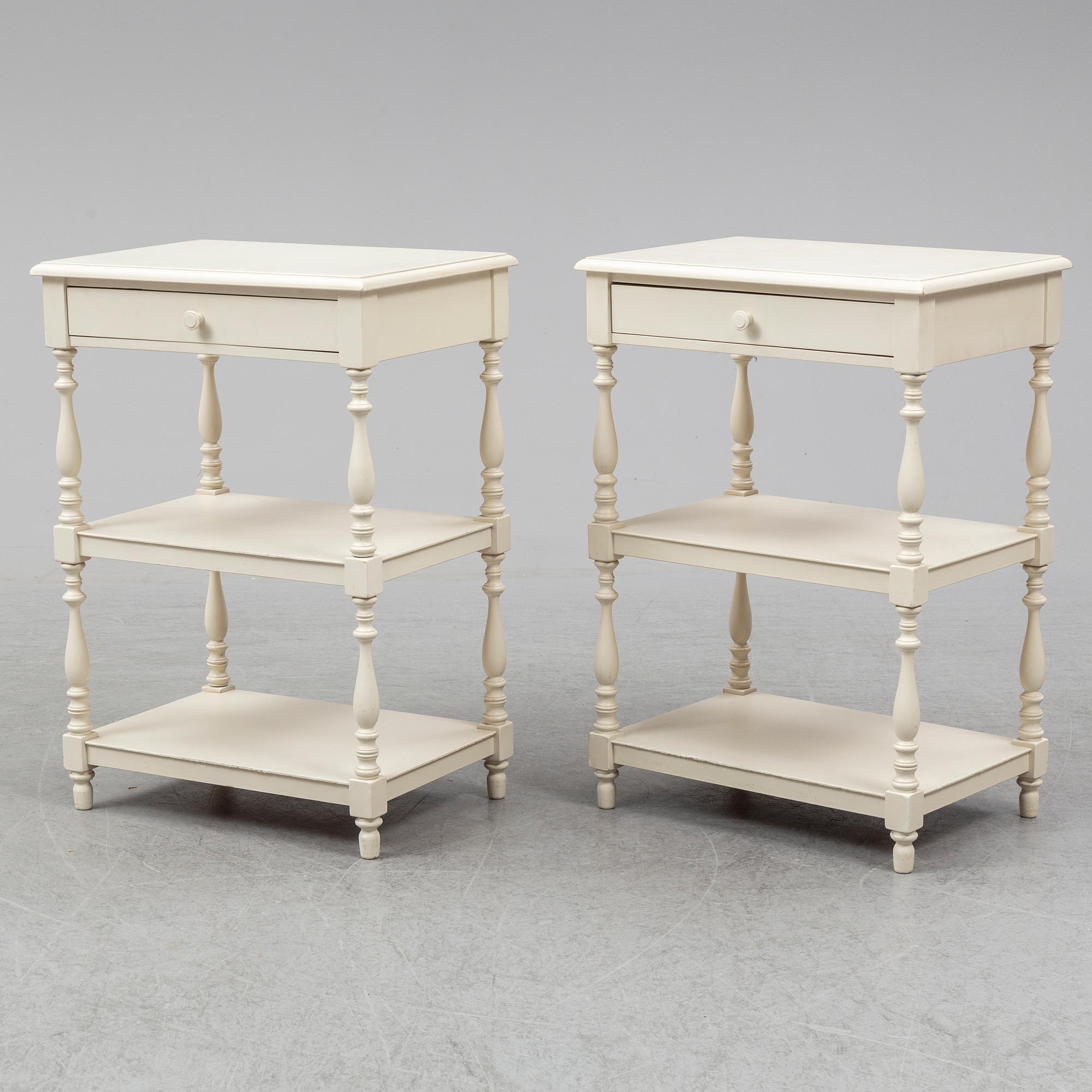 A pair of bedside late 20th century bedside tables.