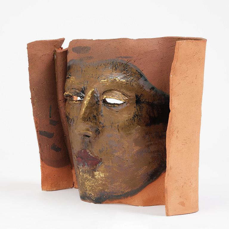 Hertha Hillfon, a partially glazed earthenware relief, own studio, Stockholm.
