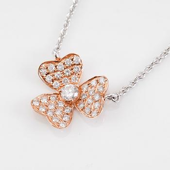 COLLIER, 18K vitguld/roséguld och diamanter tot ca 0.28 ct.