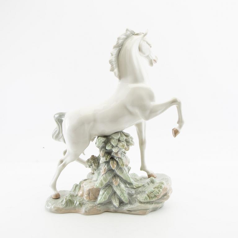 Figure of a rearing horse Lladro Spain porcelain.