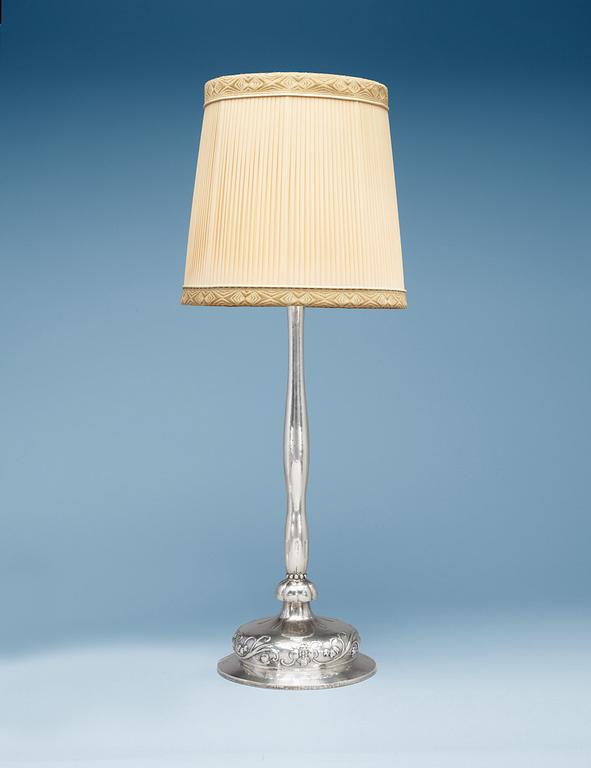 A CG Hallberg silver table lamp, Stockholm 1923.