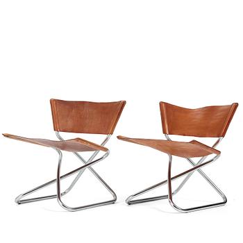 Erik Magnussen, a pair of 'Z-down chairs', Torben Ørskov, Denmark, circa 1968.