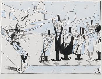 KARI SUOMALAINEN, piirros, sekatekniikka, signeerattu ja päivätty.