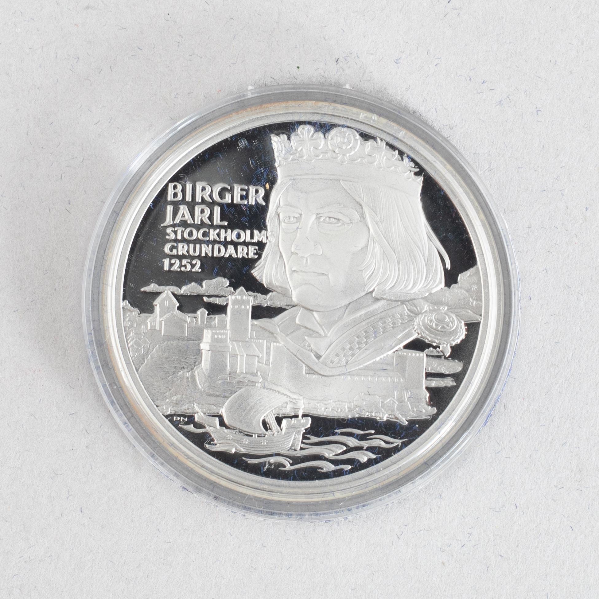 Minnesmynt/jubileumsmynt, 36 st, sterlingsilver, Kungariket Sverige, Svenska Myntverket, Eskilstuna.
