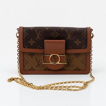 Louis Vuitton, a monogram canvas and brown leather 'Dauphine' bag/chain wallet, 2020.