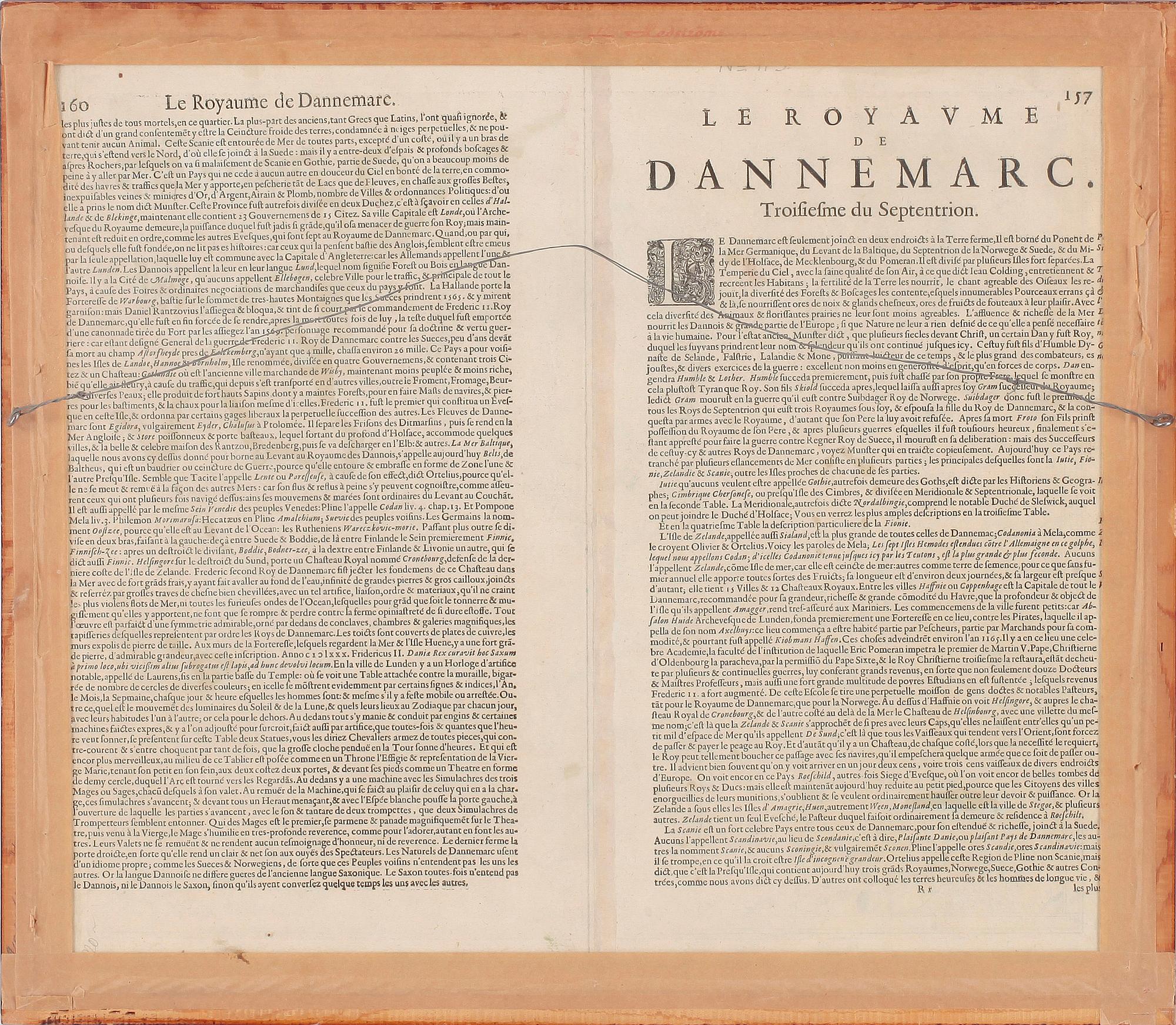 KARTA, kolorerad etsning, Danmark, 1700-talets andra hälft.