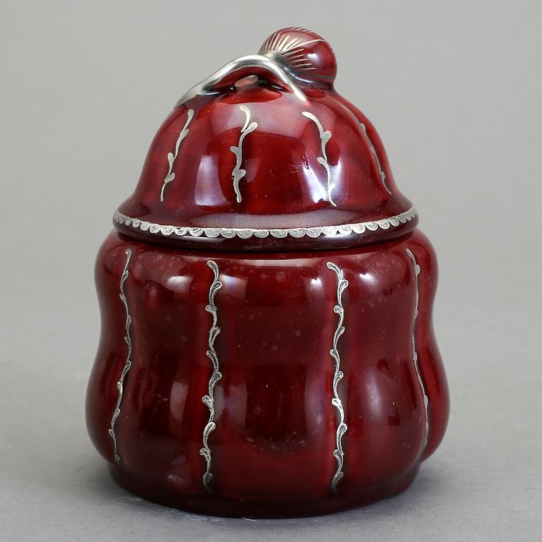 BONBONJÄR/BURK MED LOCK, "Argenta", Wilhelm Kåge, Gustavsberg, 1950-tal.