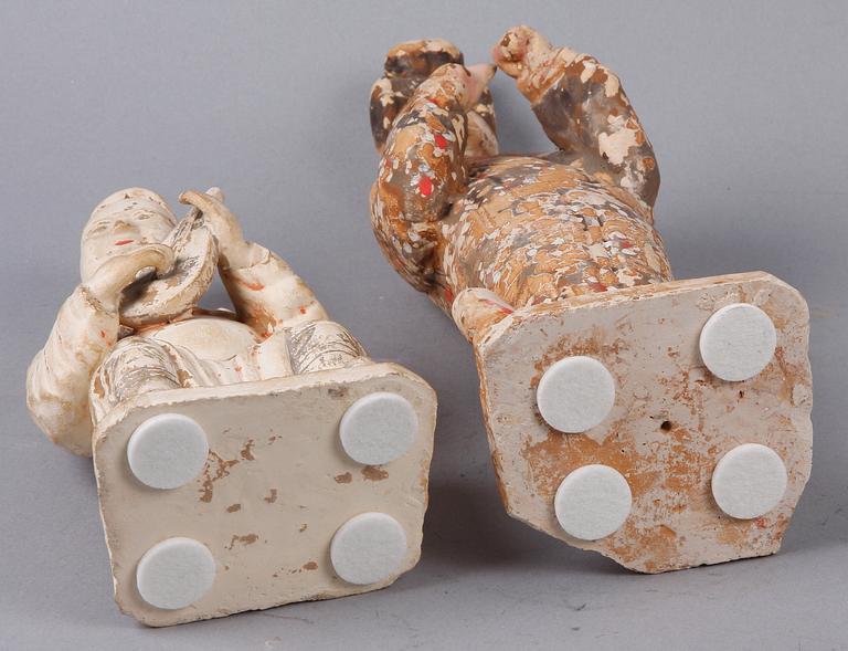 FIGURINER, 2 st, keramik, Tang-stil, Kina.
