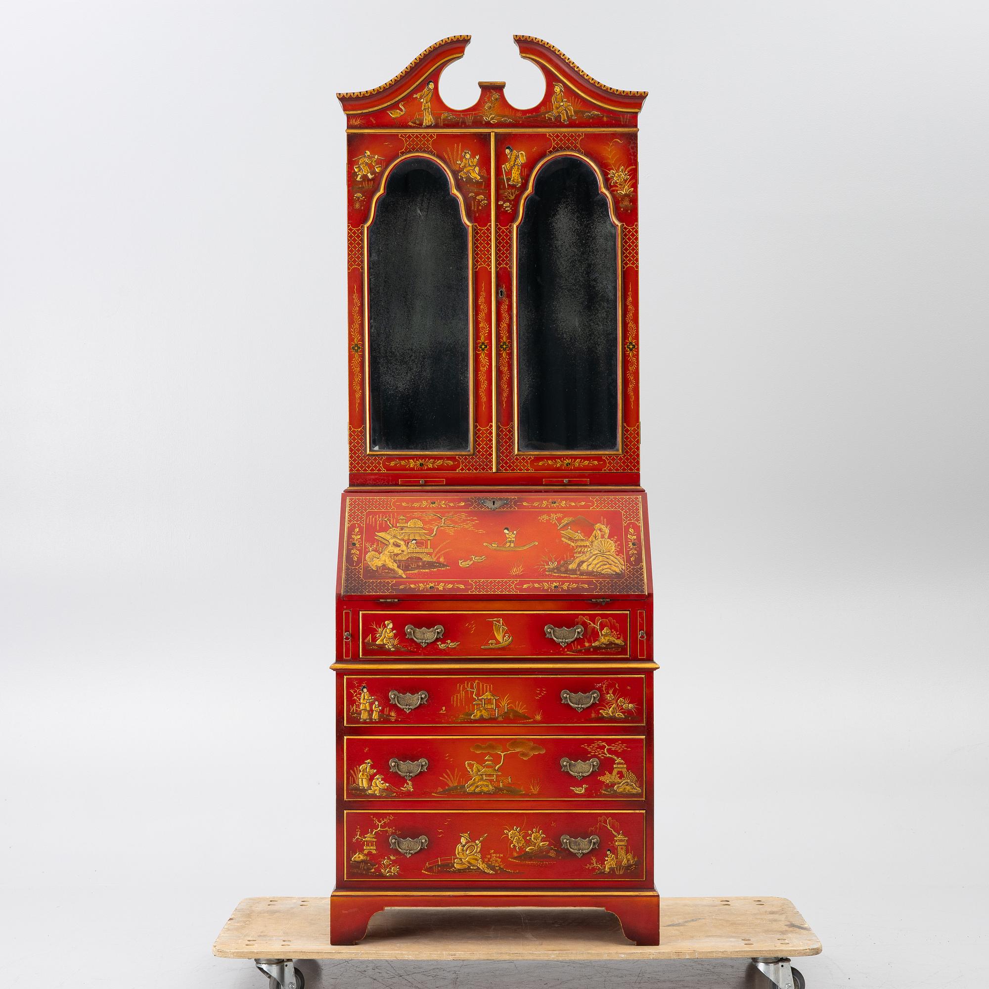 Writing cabinet, chinoiserie style, 20th century.
