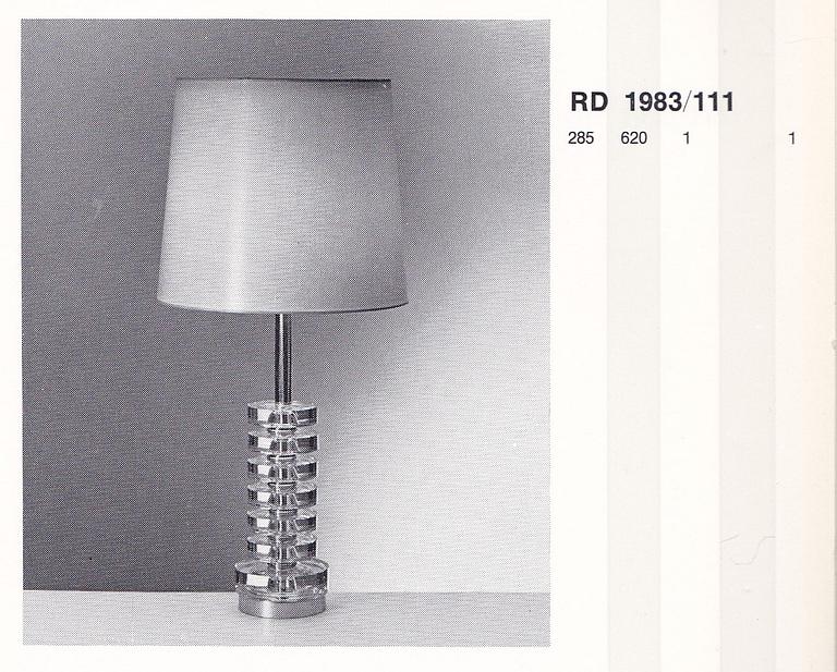 Carl Fagerlund, ett par, bordslampor, modell "RD 1983", Orrefors, 1960-70-tal.