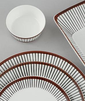 SERVISDELAR, 48 st, porslin, "Spisa Ribb", Stig Lindberg, Gustavsberg, 1955-1974.