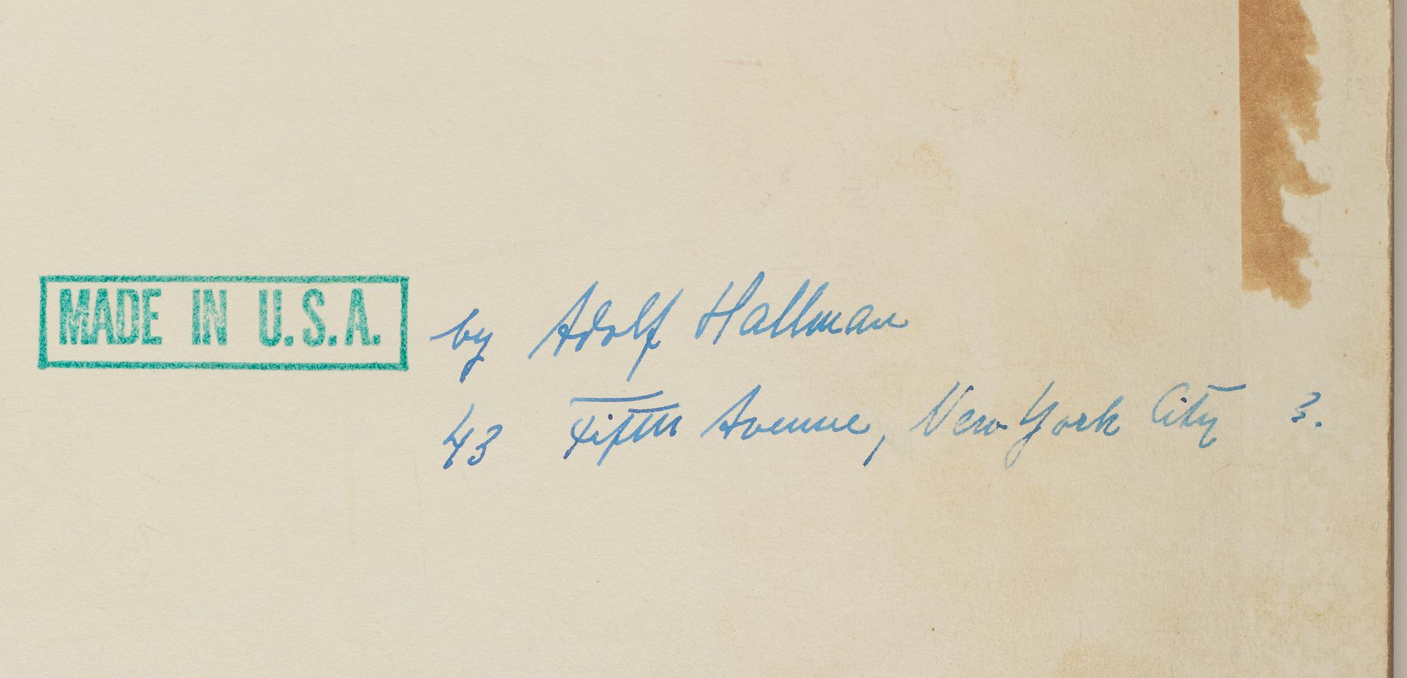 Adolf Hallman, mixed media on paper panel, signed.