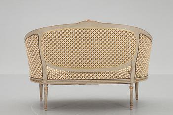 MÖBELGRUPP, fem delar, Louis XVI-stil.