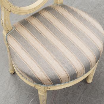 Five late 18th century Gustavian chairs.