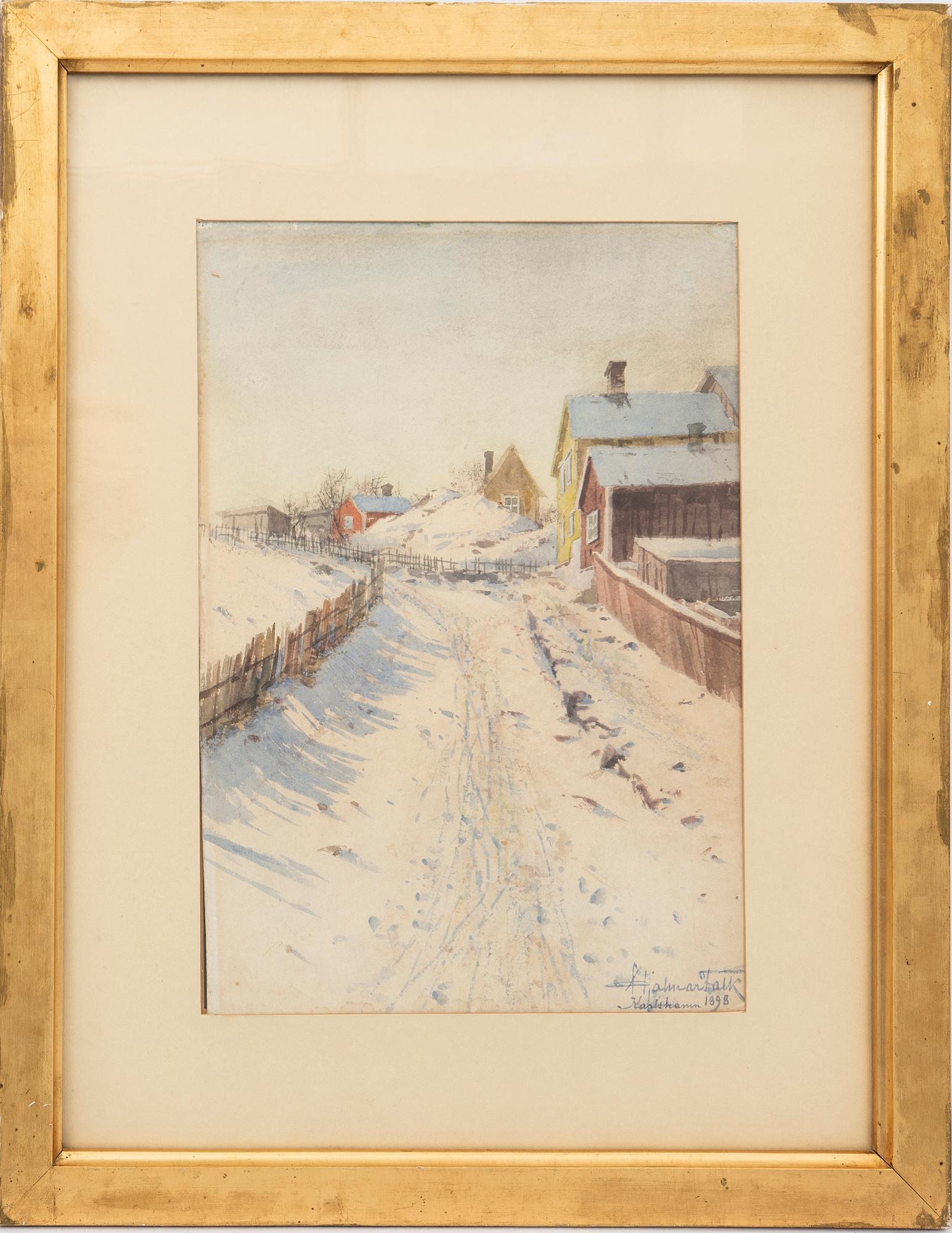 Hjalmar Falk, Two watercolours.