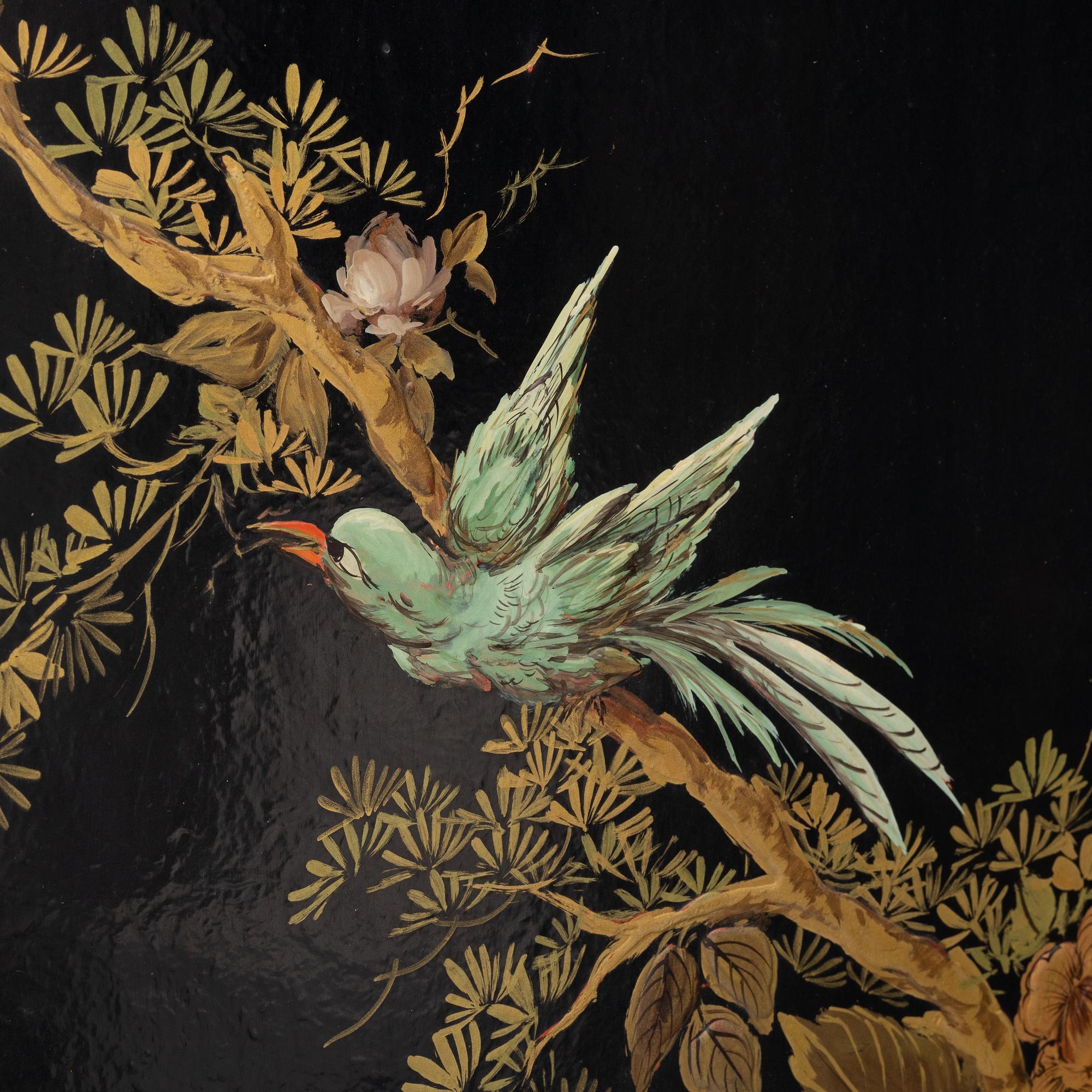 A wooden lacquer screen, 20th century.